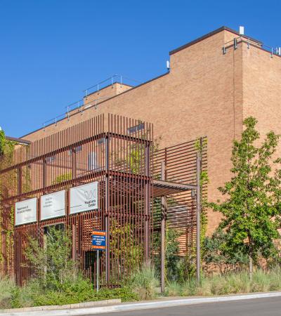 view of Art Building from Trinity Street