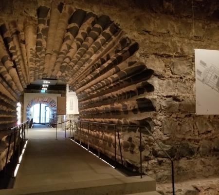 tunnel underground made of rocks