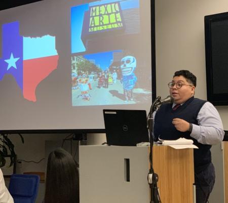 Claudia Zapata presenting at Latinx Studies at NYU