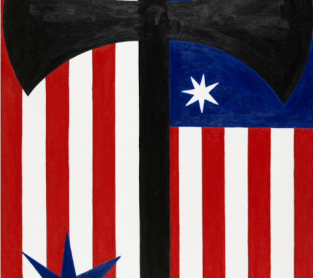 Abdias do Nascimento, Xangô Sobre (Xangô Takes Over / Xangô Rises), 1970. Acrylic on canvas, 91 x 61 cm. Collection of IPEAFRO, Rio de Janeiro.