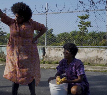 two people on street